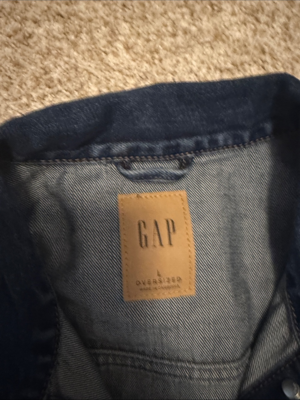 GAP Oversized Dark Indigo Blue Denim Jacket - Picture 3 of 7